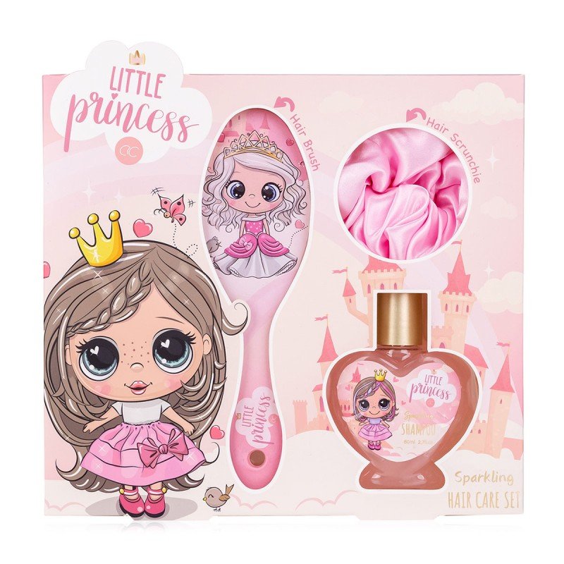 Hair care set με σαμπουάν 80ml, βούρτσα και scrunchie, Little Princess - Accentra
