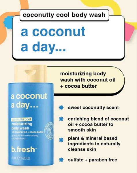 Pampering αφρόλουτρο gel 473ml, A Coconut A Day - BFresh - Image 3