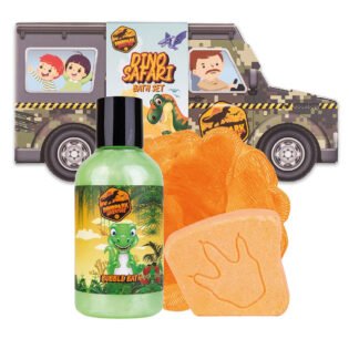 Σετ μπάνιου σε SUV κουτί με αφρόλουτρο 150ml, bath fizzer & σφουγγάρι, Dinopark - Accentra